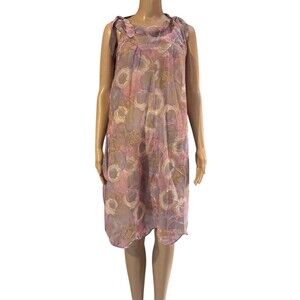 Vintage 1950s Eyeful Romantic Floral Scallop Trim Nightgown Small sheer S Small